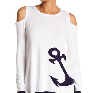 Macbeth Collection anchor cold shoulder sweater